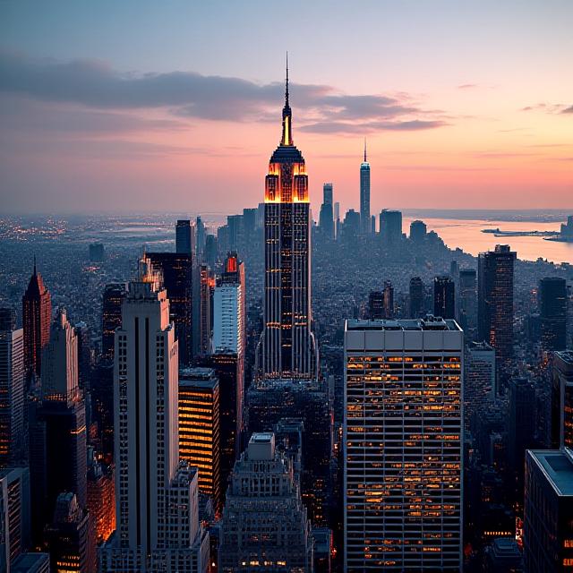 Skyline view of Manhattan luxury hotel